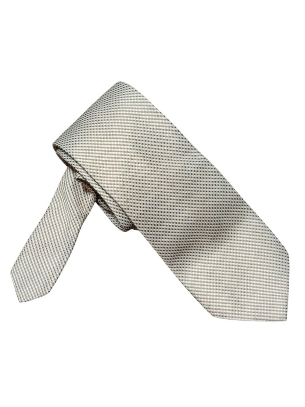 A Cut Above Flexjet Necktie Ivory Champagne Geometric Corporate Aviation Tie